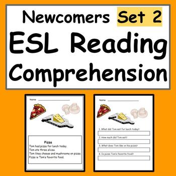 Preview of ESL Newcomer Activities: ESL Reading Comprehension -pizza- Set-2 :SPED friendly