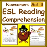 ESL Newcomer Activities: ESL Thanksgiving Reading Comprehe