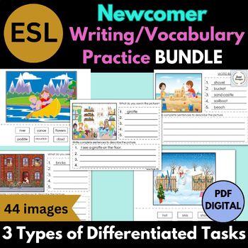 Preview of ESL Newcomer Activities- Writing & WIDA ACCESS Practice BUNDLE- PDF/DIGITAL