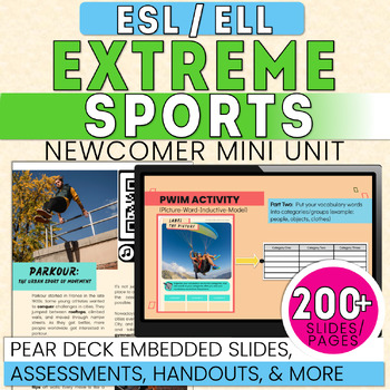 Preview of ESL Newcomer Activity: Extreme Sports--3 week unit **NO PREP** PRINT & DIGITAL