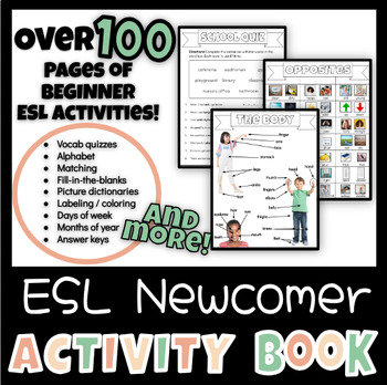 Preview of ESL Packet |ESL Worksheets | ELL Newcomer Activity Workbook | ENL | TESOL