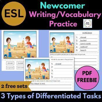 Preview of ESL Newcomer Activity- Writing Practice- WIDA ACCESS Test Practice FREEBIE