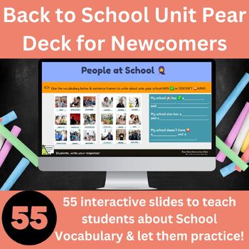 Preview of ESL Newcomer Back to School - Secondary ELL - Pear Deck