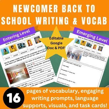Preview of ESL Newcomer Back to School Writing - Entering & Emerging - Secondary ELL