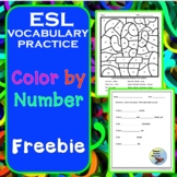 ESL Newcomer ESL Beginners Activity Color by Number Freebie