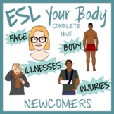 ESL Beginners Lessons: ESL Parts of Body, Injuries, & Illn