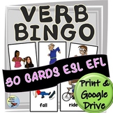 ESL Newcomer Games : Verb Vocabulary BINGO Print & Google Drive