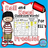 ESL Games Freebie -Roll and Read Classroom Words