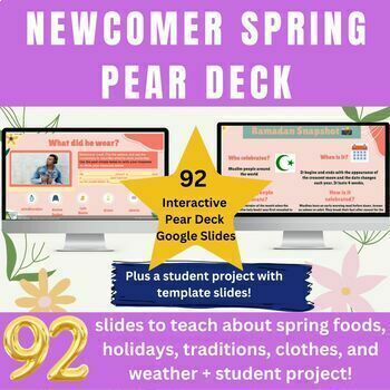 Preview of ESL Newcomer Spring Pear Deck - ELL Project - Secondary