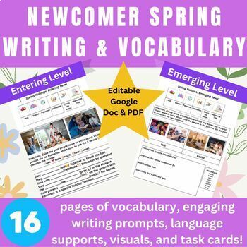 Preview of ESL Newcomer Spring Writing & Vocab - Entering & Emerging Levels