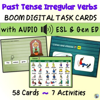 Preview of ESL Newcomer Activities Past Tense Irregular Verbs BOOM Digital Task Cards