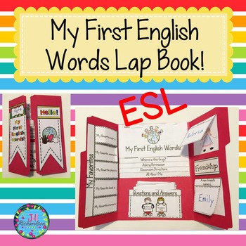 Preview of ESL Back to School Activities Lapbook  My First English Words