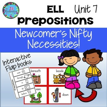 Preview of ESL Prepositions Flap Books & Vocabulary Cards with Lesson Plans