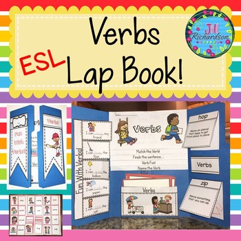 Preview of Action Verbs ESL Lapbook, Game, Vocabulary Cards
