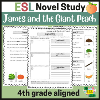Preview of James and the Giant Peach ESL Novel Study Simple Text, Vocabulary, & Activities