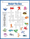 ESL OCEAN ANIMALS Crossword Puzzle Worksheet Activity - 4 