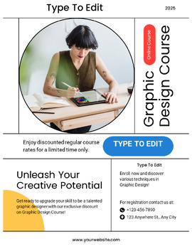 Preview of ESL Online Course & Training Flyers (4) Fully Customize your Flyer Ready to Edit