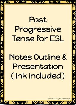 Preview of ESL - Past Progressive Tense Lesson (presentation link included!)