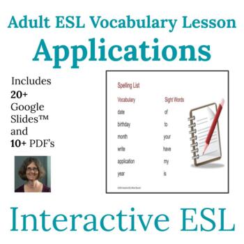 Preview of ESL Personal Information and Application Vocabulary Bundle for Adults
