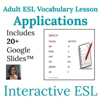 Preview of ESL Personal Information and Application Vocabulary for Adults
