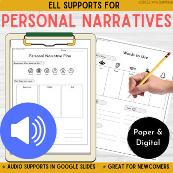 Preview of ESL Personal Narrative Writing (Digital & Printable) with Graphic Organizers