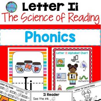 Preview of Letter I Activities Worksheets ESL Phonics Handwriting Reader Color by Code
