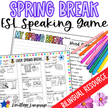 Preview of ESL Post Spring Break Speaking and Writing Activity