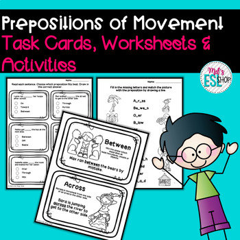 Preview of ESL Prepositions of movement- Flashcards & Worksheets