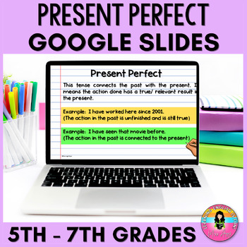 Preview of ESL Present Perfect Grammar  Google Slides™ Digital Resources