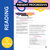 ESL Present Progressive Reading + Grammar Practice