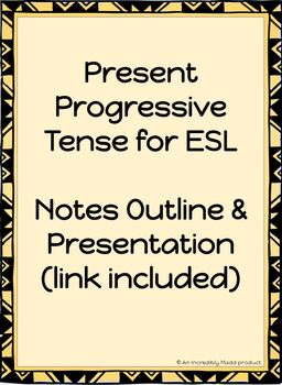 Preview of ESL - Present Progressive Tense Lesson (presentation link included!)
