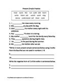 ESL Present Simple Tense Practice Sheet