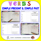 ESL Present and Past Tense - 60 Verbs - 120 Worksheets