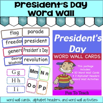 Preview of President's Day - President's Day Word Wall - President's Day Activities - ESL