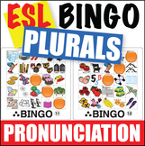 English Pronunciation Bingo Plurals ESL ELL Newcomer Game