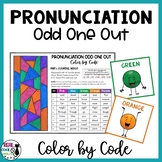ESL Pronunciation and Rhyme Odd One Out | Color By Code Bookmark