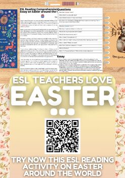 Preview of ESL Reading Comprehension + Essay Worksheets on Easter around the World