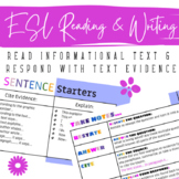 ESL Reading & Writing Activity - Read Informational Text &