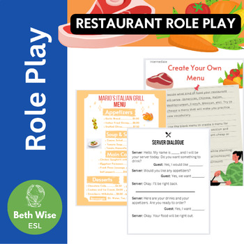 Preview of ESL Restaurant Role Play- Speaking and Listening Practice