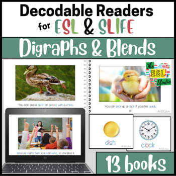 Preview of ESL SLIFE Decodable Phonics Readers for Older Students | Digraphs & Blends