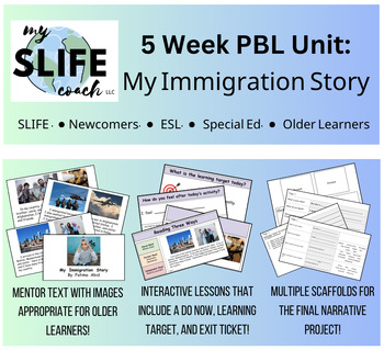 Preview of ESL SLIFE / SIFE PBL Unit - My Immigration Story