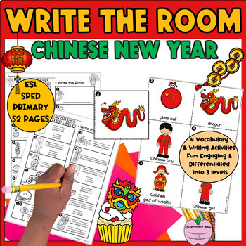 Preview of ESL  Chinese New Year Write the Room Newcomer Vocabulary & Writing SPED Primary