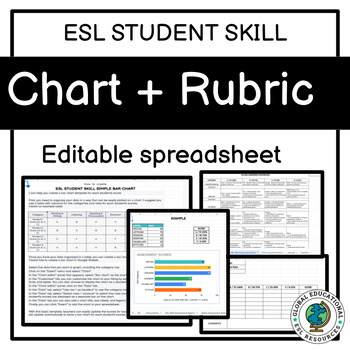 Preview of ESL STUDENT SKILL SIMPLE BAR CHART + Example tab + Instructions tab