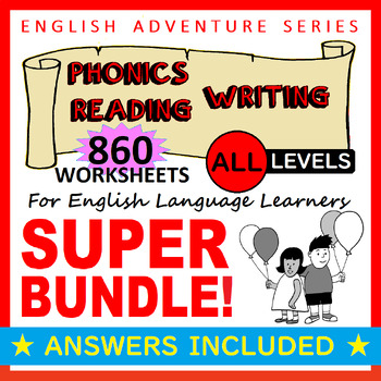 Preview of SUPER BUNDLE Worksheets: PHONICS, READING & WRITING