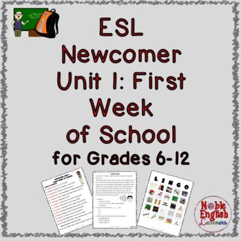 Preview of ESL Secondary Newcomer Unit 1- First Week of School