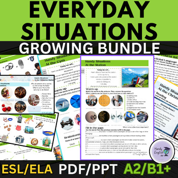 Preview of ESL Situational English Growing Bundle no prep lesson plans