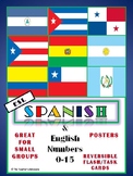 ESL Spanish & English Numbers (0-15) Task Cards and Posters