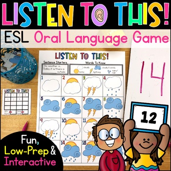 Preview of ESL Speaking and Listening Activities: Oral Language Vocabulary Game for ELLs