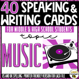 Music | ESL/ELL/ELA Speaking and Writing Activities | For 
