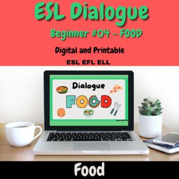 Preview of ESL Speaking Activity: English Food Vocabulary & Conversation Dialogue 